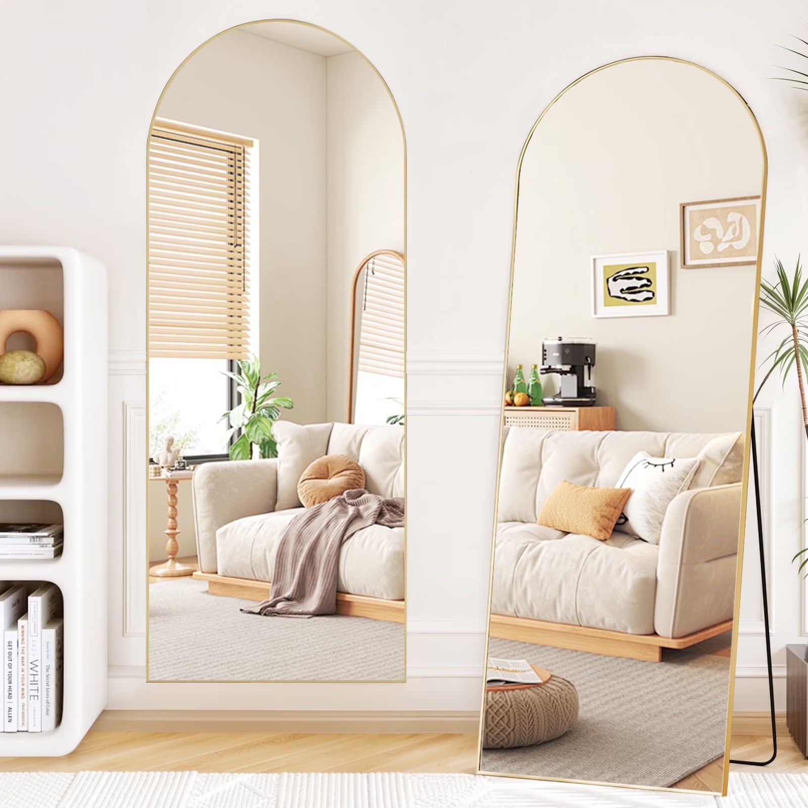 59x16 Full Length Mirror Full Body Floor Mirror with Stand for Bedroom Cloakroom, Gold - Walmart.com